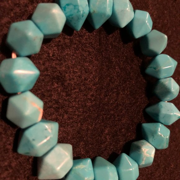 Beaded bracelets blue elastic - Picture 4 of 5